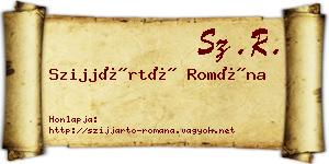 Szijjártó Romána névjegykártya